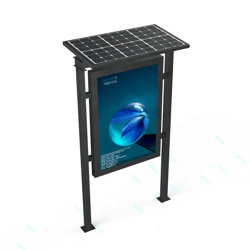 Factory Customized Design Solar Powered Smart Advertising Display Outdoor LED Light Box