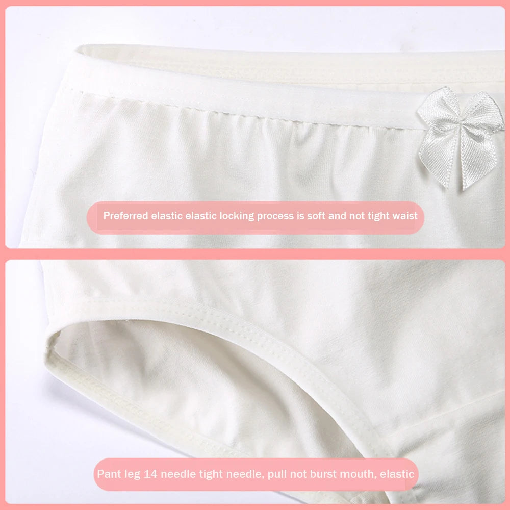 Girls Panties Kids Cotton Underwear Children's Briefs Short Solid White Color 3Pcs/lot