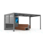 Solar Outdoor LED Display Screen Solar Energy Smart Shelter Bench Station With Bike Charger