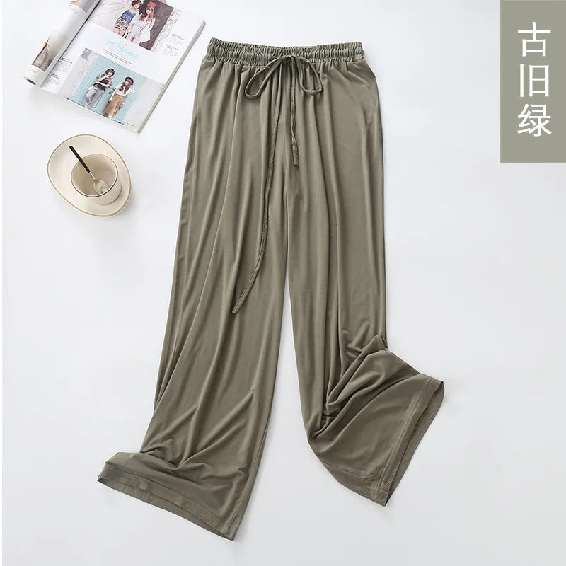 Hot Sale Multiple Colour Winter Women's Home Pants Lounge wear Homewear Pajama Pant Spring Autumn Modal Loose Pyjama Trousers