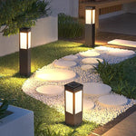 Modern IP65 Solar Garden LED Bollard Light Aluminum Alloy Post Lamp for Outdoor Landscape Decorative Pathway and Lawn