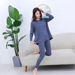 Spring and autumn new pajamas suit ladies long-sleeved trousers modal large size loose home service suit women pajamas for women