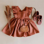 Bohemian Ruffles Linen Cotton Girls Dress