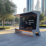 Smart Solar Bench for Outdoor Spaces with Solar Energy and Charging Capabilities