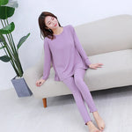 Spring and autumn new pajamas suit ladies long-sleeved trousers modal large size loose home service suit women pajamas for women