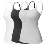 1/2/3Pcs Adjustable Viscose Womens Tank Top Camisole with Bra