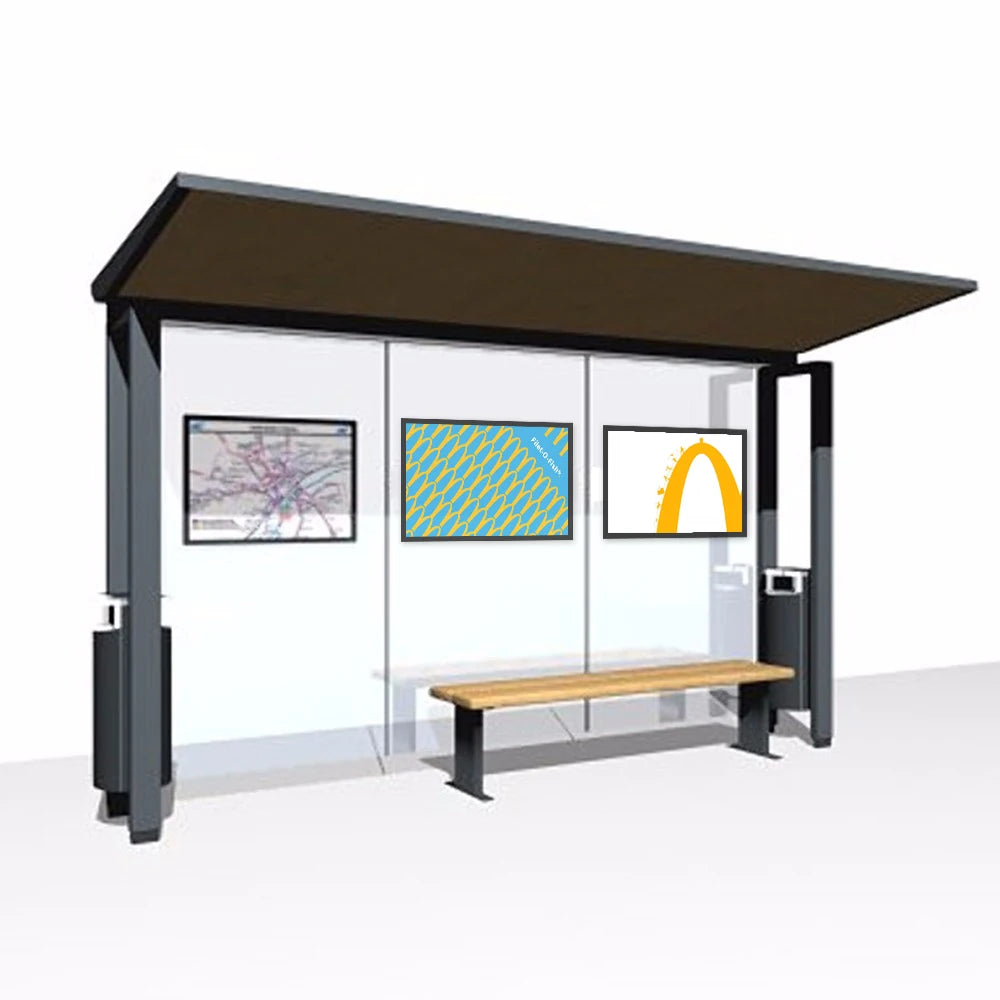 YEROO New Design Solar Stainless Steel Bus Stop Shelter For Sale