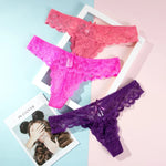 5pcs Women Panties Sexy Thongs G-string Lace Lingerie Female Underwear Ladies Low Waist T-back Gift Beautiful Underpants