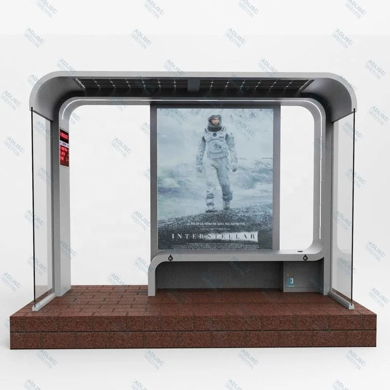 Professional Manufacturer Low Price Solar Panel Bus Stop Shelter