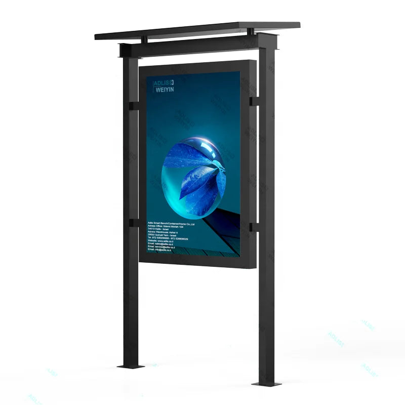 Factory Customized Design Solar Powered Smart Advertising Display Outdoor LED Light Box