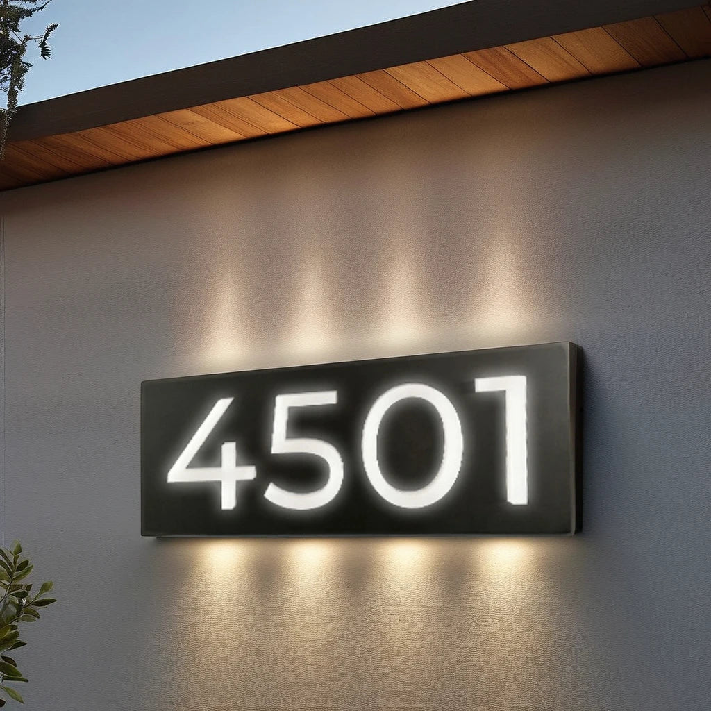 1pc Stainless Steel Solar Powered House Address Sign Light