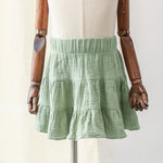 Leaf Pastel Ruffle 100% Cotton Girls Skirt