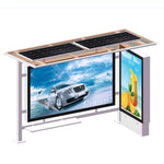 2Pcs Outdoor Solar Powered Bus Stop With Advertising Billboards