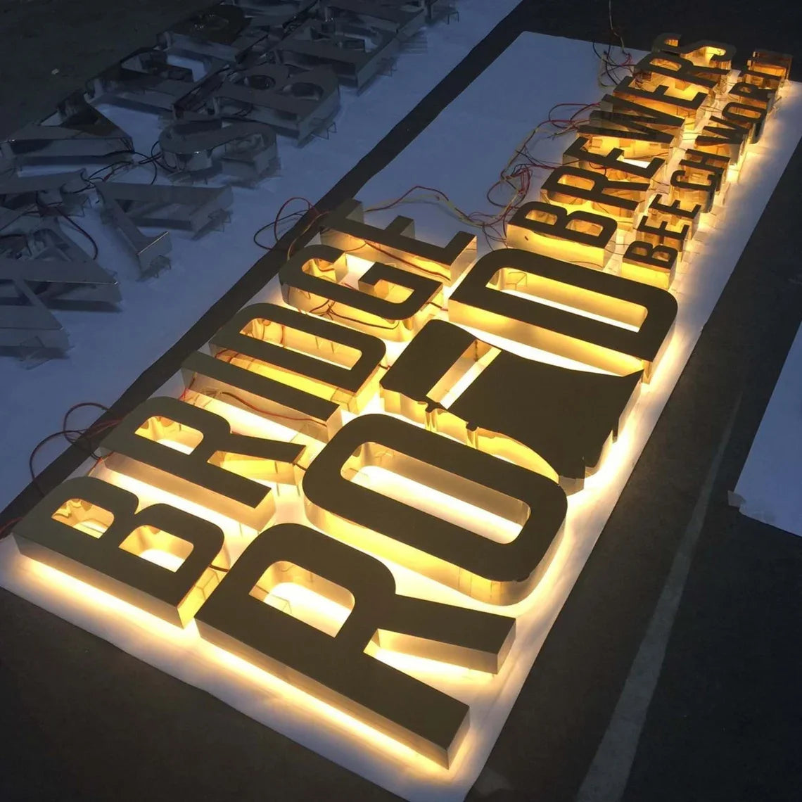 Solar House Number Light Light-up Acrylic Letters LED Backlit Letter Signage Stainless Steel Custom 3D 30 12 Advertising 1 Set