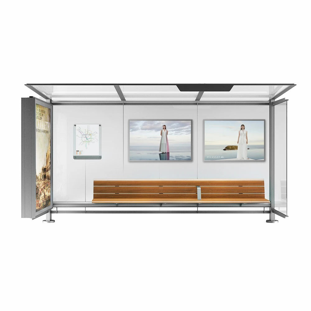 YEROO New Design Solar Stainless Steel Bus Stop Shelter For Sale