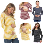 Pineapple Fields Striped Cotton Maternity Top