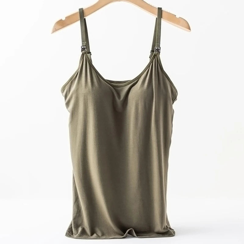 Green Leaf Cotton Maternity Tank Top