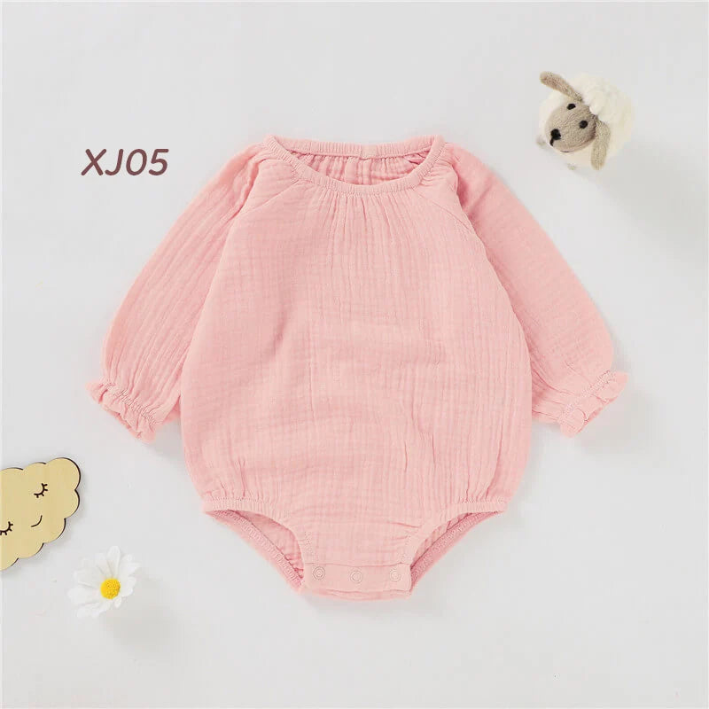 Long Sleeve Baby Rompers Summer Organic Cotton o Neck Summer Newborn Baby Rompers