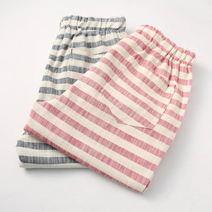 Earthy Plaid Cotton Linen Men's Shorts