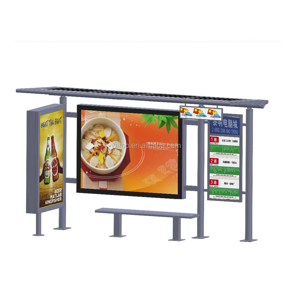 High quality modern bus station shelter design solar bus stop