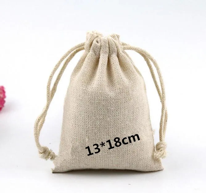 Cotton Muslin Wedding Party Favor Bags Pouches Medium unbleached double cord drawstring closure Jewelry/Rings/Gift pack