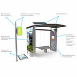 Modern Stainless Steel Solar Smart Bus Stop Shelter For Sale