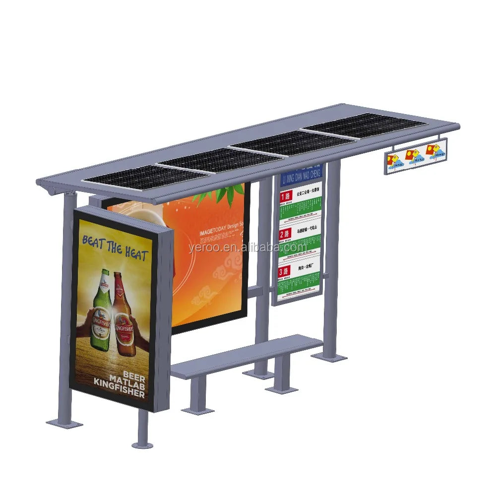 High quality modern bus station shelter design solar bus stop