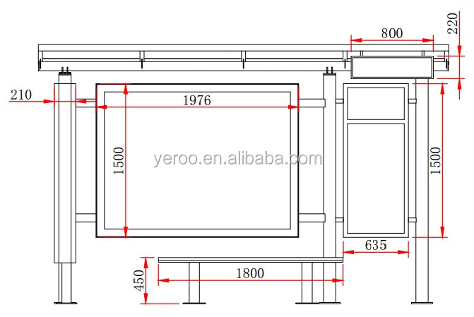 High quality modern bus station shelter design solar bus stop