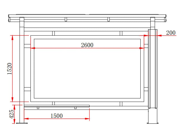 Smart city solar bus stop shelter with bench