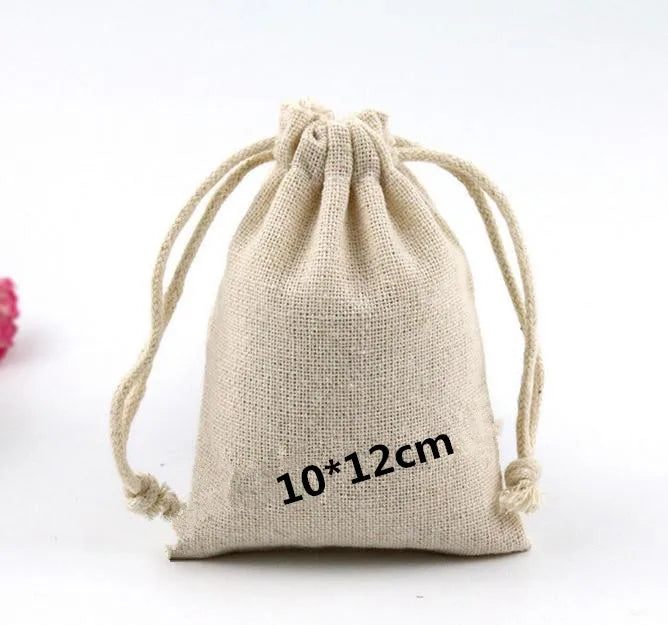 Cotton Muslin Wedding Party Favor Bags Pouches Medium unbleached double cord drawstring closure Jewelry/Rings/Gift pack