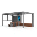 Solar Outdoor LED Display Screen Solar Energy Smart Shelter Bench Station With Bike Charger