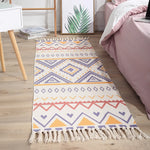 Bohemian Nights Aztec Hand Woven Cotton Linen Tassel Rug