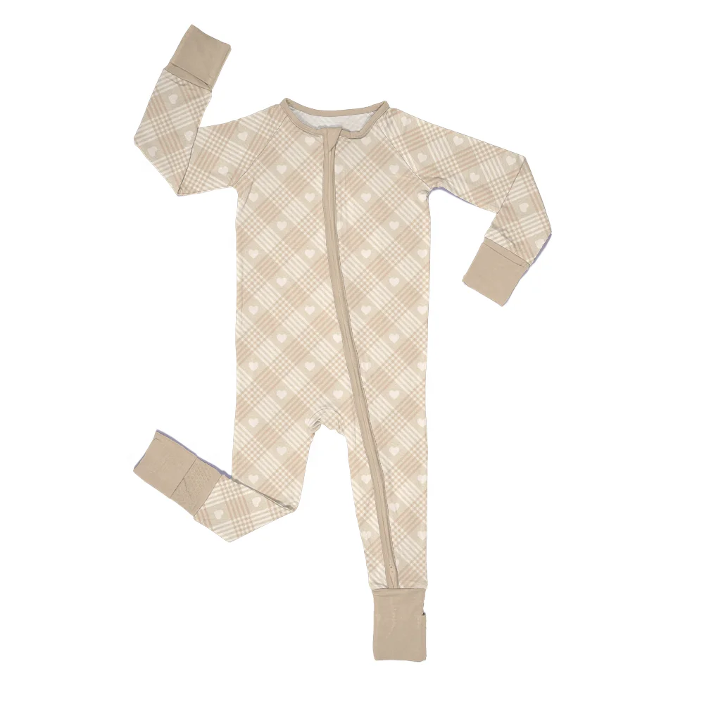 Baby Clothes Pajamas Long Sleeves 97% Bamboo Fiber 3% Spandex Newborn Baby Onesie Blank Zipper Baby Rompers