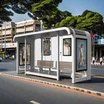 airconditioned solar bus shelter bus shelter transparent with solar panel bus shelter solar power 3 kw