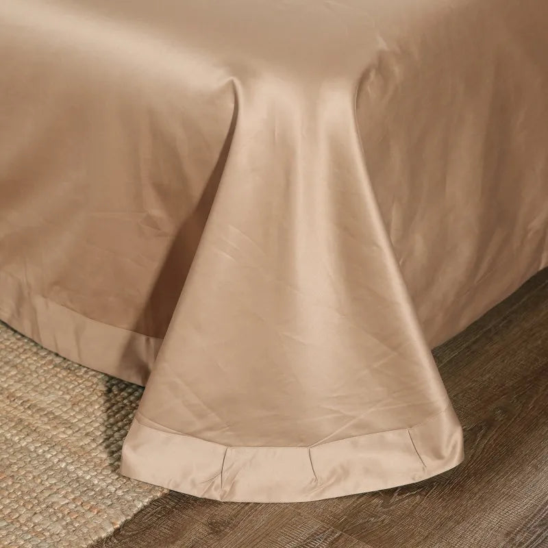 Ivory Lux 1000TC 4Pcs 100% Egyptian Cotton Duvet Cover, Bed Sheet & Pillowcase Bed Set