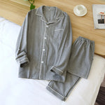 Gray Horizon Long Sleeves 100% Cotton Mens Pajama Set