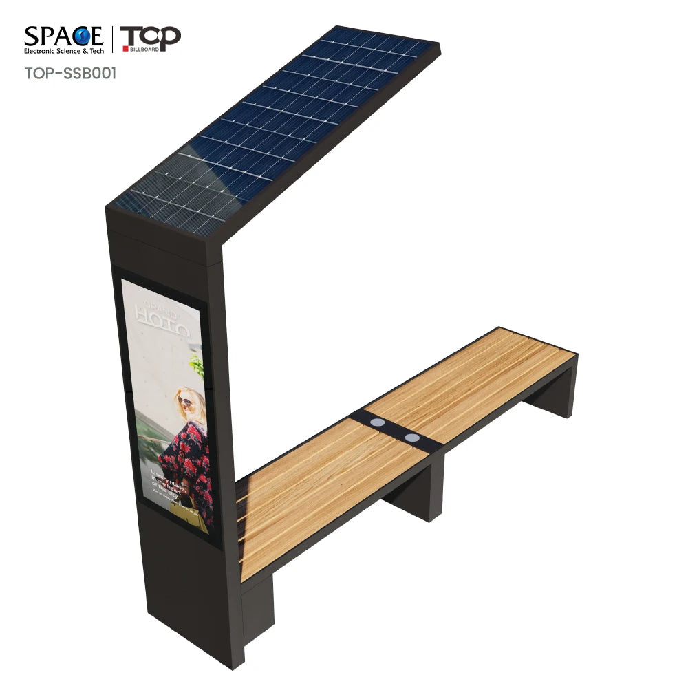 High-Tech Solar Smart Bench with Solar Charging and Modern Design