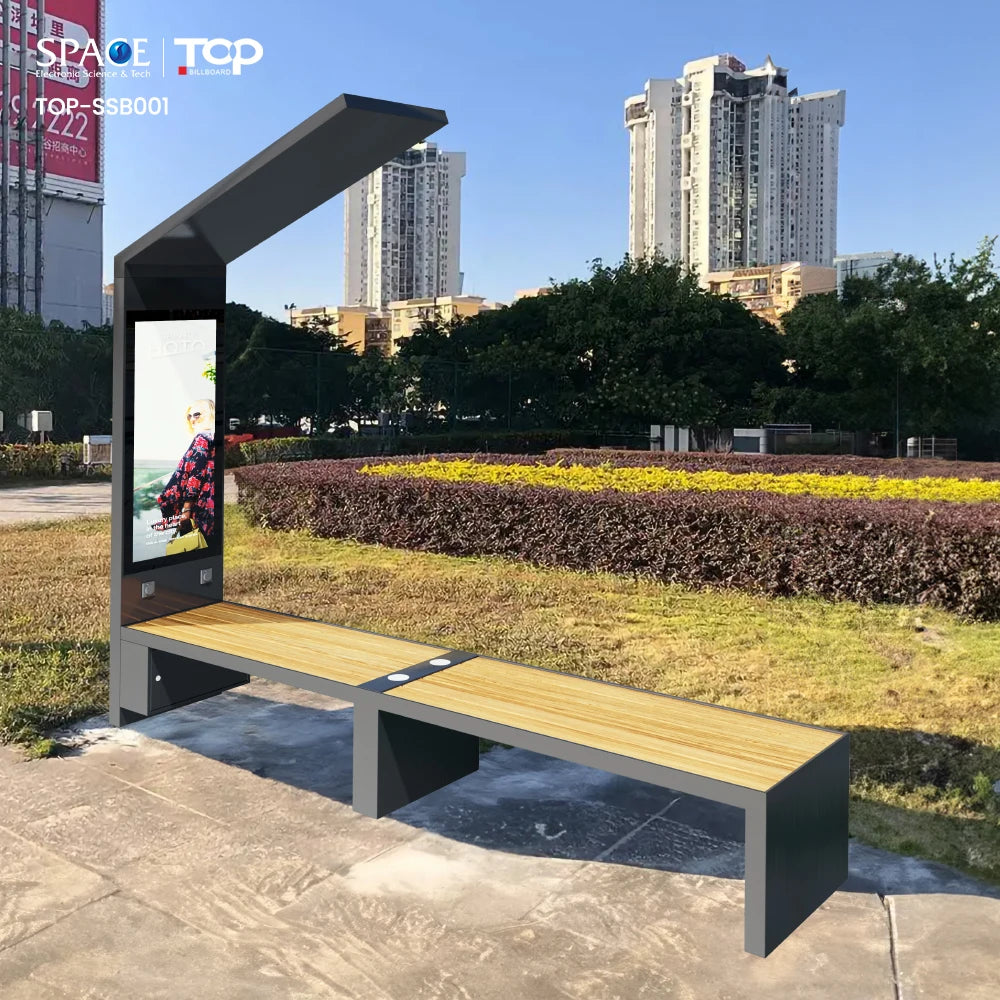 High-Tech Solar Smart Bench with Solar Charging and Modern Design