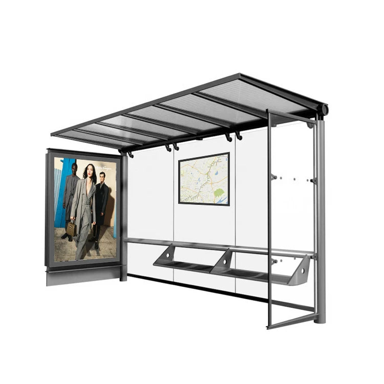 YEROO New Design Solar Stainless Steel Bus Stop Shelter For Sale