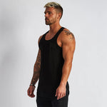 2019 Gyms Tank Tops Men Elastic Cotton Vest O-Neck Gyms Tank Top Men Sleeveless Shirts Muscle Men Fitness Tops