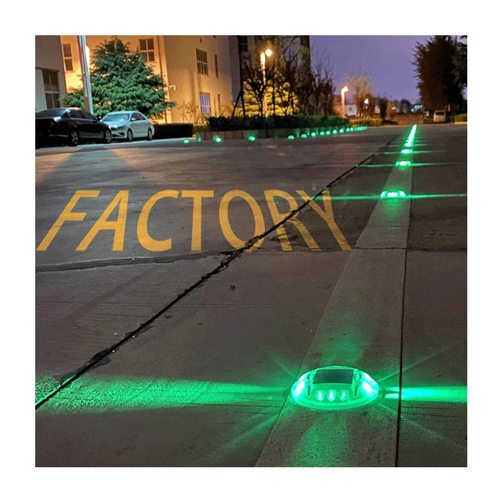 Round shape PC pavement 360 green oval plastic ip68 light 8 10 led marker hemisphere raised shape power cat eye solar road stud