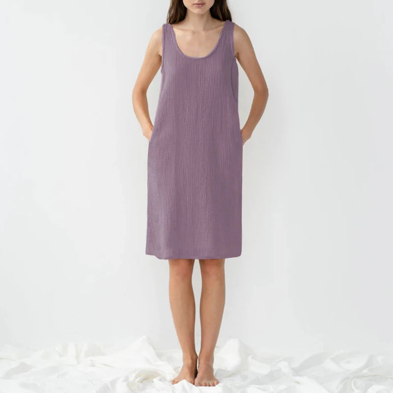 Summer Sands Sleeveless 100% Cotton Womens Dress