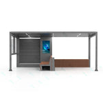 Solar Outdoor LED Display Screen Solar Energy Smart Shelter Bench Station With Bike Charger