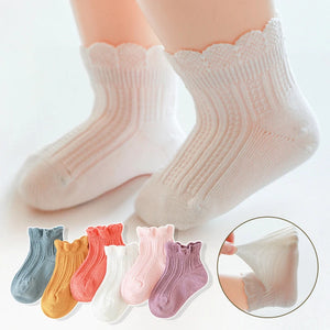 Spring Hues Ruffle Ankle 100% Cotton Kids Socks