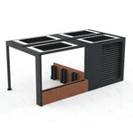 Solar Outdoor LED Display Screen Solar Energy Smart Shelter Bench Station With Bike Charger