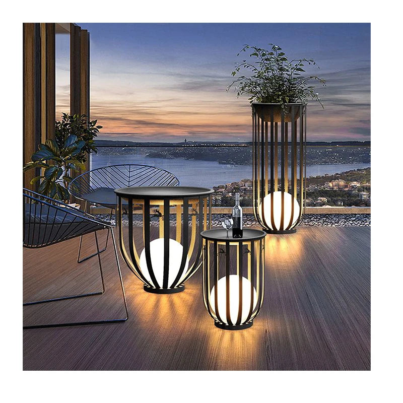 Garden Lights Decorative Floor Lamp Lawn Outdoor Rattan Villa Garden Waterproof LED Solar Customized Stainless Steel IP65 180