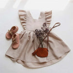 Bohemian Ruffles Linen Cotton Girls Dress