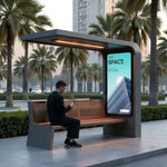 Smart Solar Bench for Outdoor Spaces with Solar Energy and Charging Capabilities