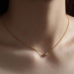 Heart Inlaid Zircon 925 Sterling Silver Necklace | Hypoallergenic - Allergy Friendly - Naturally Free