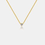 Heart Inlaid Zircon 925 Sterling Silver Necklace | Hypoallergenic - Allergy Friendly - Naturally Free